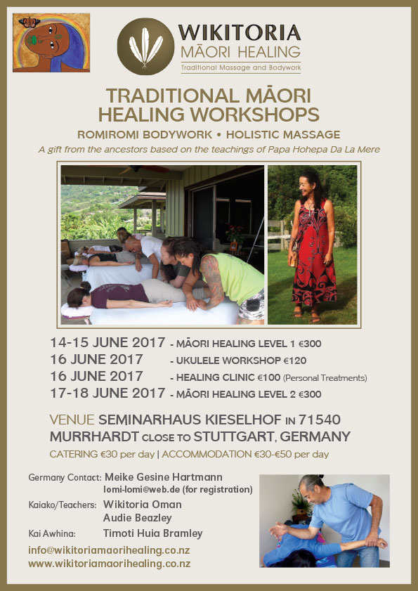 Two new Maori Healing Workshops returns to Germany 2017